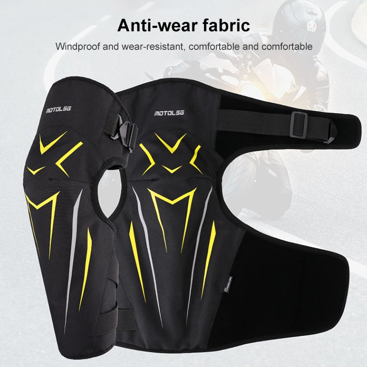 MOTOLSG 2 in 1 Knee Pads Motorcycle Bicycle Riding Warm Fleece Soft Protective Gear (Black Yellow) - free shipping - PMC Jewellery - Order now!