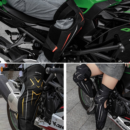 MOTOLSG 2 in 1 Knee Pads Motorcycle Bicycle Riding Warm Fleece Soft Protective Gear (Black Red) - free shipping - PMC Jewellery - Order now!