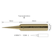 10 PCS BEST Pure Copper Low Temperature Soldering Iron Tip Special for Welding Fly Jump Wire A-900M-T-I