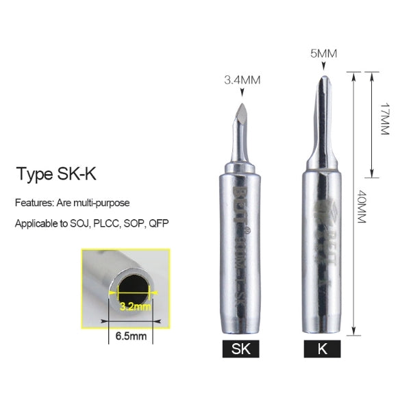 10 PCS BEST Lead Free Series Soldering Tip Welding Contact Head 900M-T-K - Soldering Iron Tip by BEST | Online Shopping South Africa | PMC Jewellery | Buy Now Pay Later Mobicred