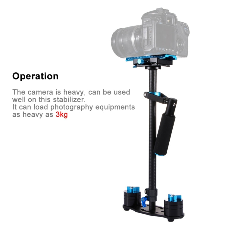 PULUZ 38.5-61cm Carbon Fibre Handheld Stabilizer for DSLR & DV Digital Video & Cameras, Load Range: 0.5-3kg(Blue) - free shipping - PMC Jewellery - Order now!