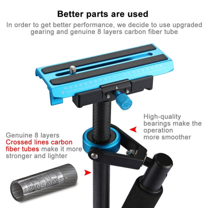 PULUZ 38.5-61cm Carbon Fibre Handheld Stabilizer for DSLR & DV Digital Video & Cameras, Load Range: 0.5-3kg(Blue) - free shipping - PMC Jewellery - Order now!