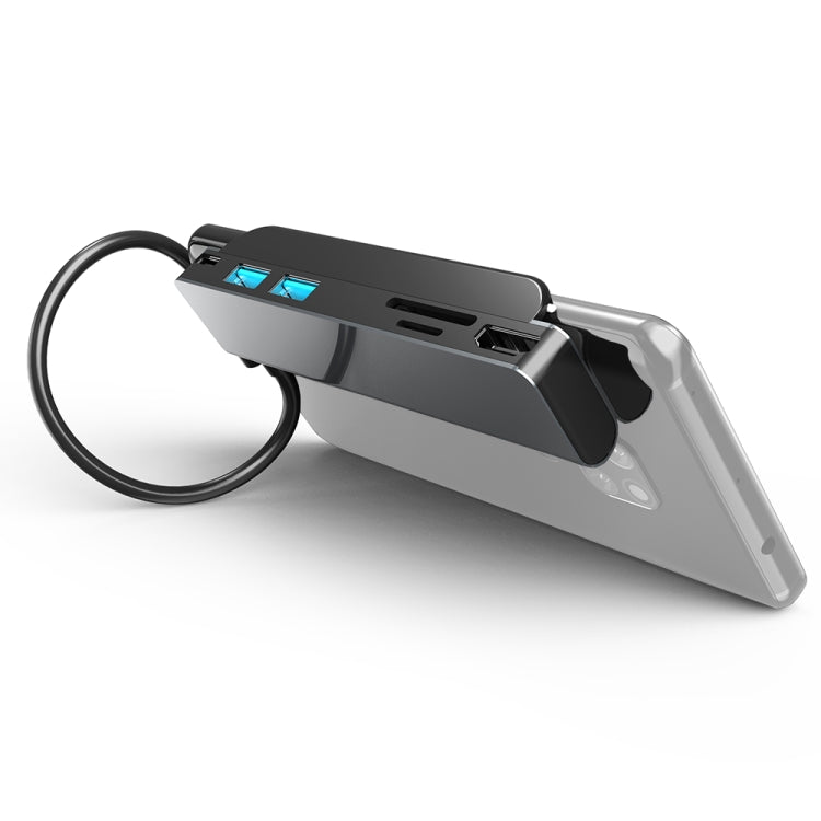 AD-065 6 in 1 USB-C / Type-C to 4K HDMI + SD / TF Card Slot + Type-C + 2 USB 3.0 Back Clip Style Multifunctional Docking Station HUB - free shipping - PMC Jewellery - Order now!