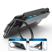 AD-065 6 in 1 USB-C / Type-C to 4K HDMI + SD / TF Card Slot + Type-C + 2 USB 3.0 Back Clip Style Multifunctional Docking Station HUB