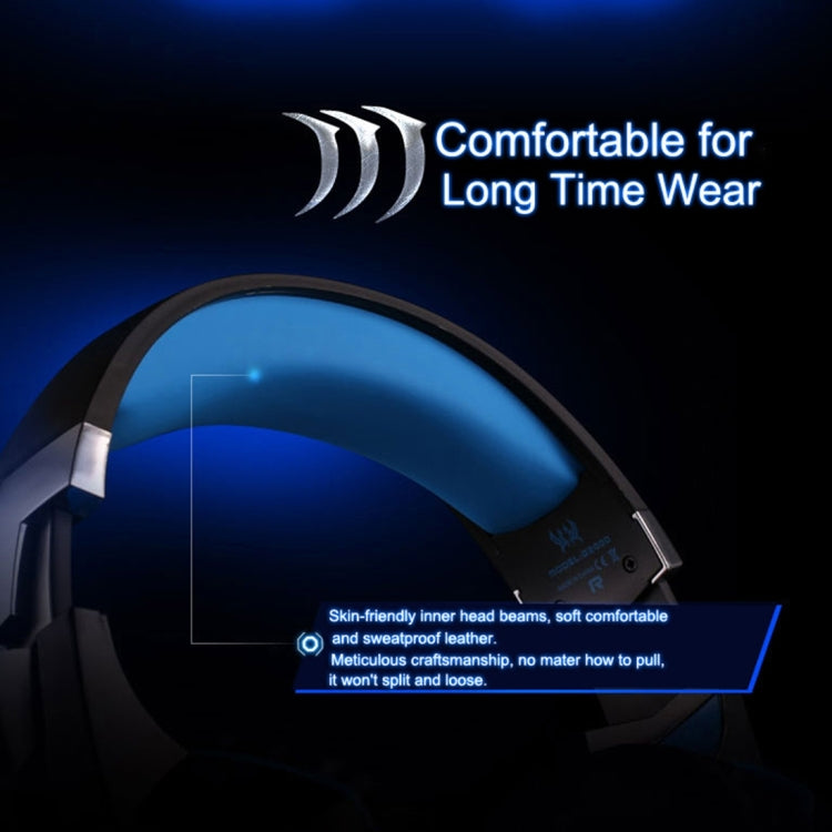 KOTION EACH G2000 Over-ear Game Gaming Headphone Headset Earphone Headband with Mic Stereo Bass LED Light for PC Gamer,Cable Length: About 2.2m(Orange + Black) - free shipping - PMC Jewellery - Order now!