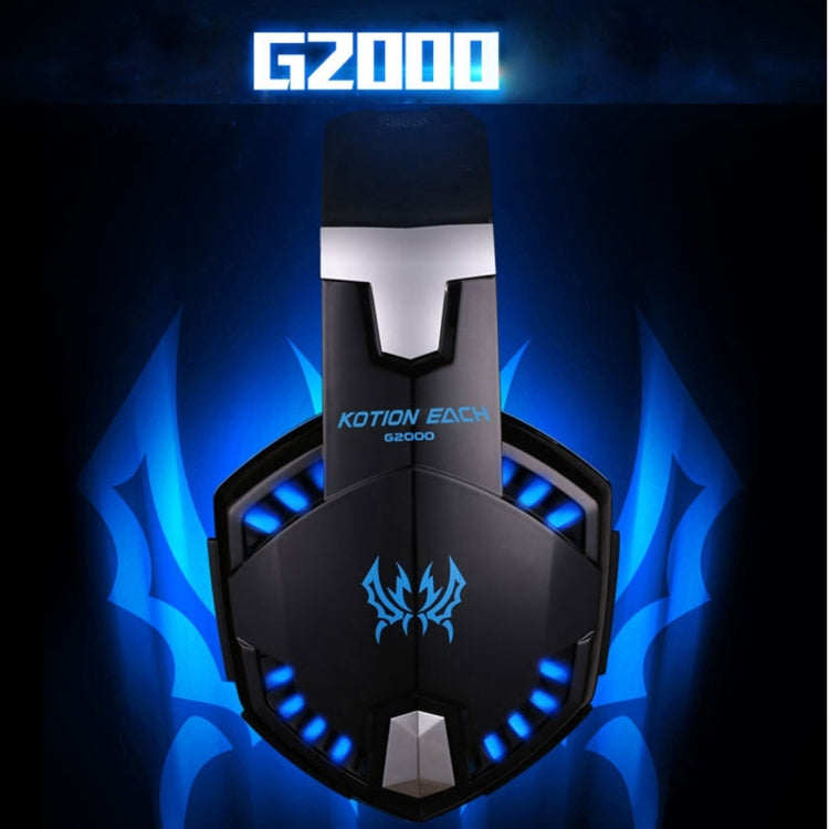 KOTION EACH G2000 Over-ear Game Gaming Headphone Headset Earphone Headband with Mic Stereo Bass LED Light for PC Gamer,Cable Length: About 2.2m(Orange + Black) - free shipping - PMC Jewellery - Order now!