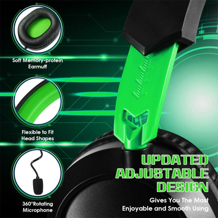 KOTION EACH G3100 Stereo Bass Gaming Headset with Omni-directional Mic,Cable Length: 1.7m(Black+Green) - free shipping - PMC Jewellery - Order now!