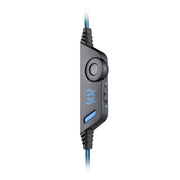 KOTION EACH G9000 3.5mm Game Gaming Headphone Headset Earphone Headband with Microphone LED Light for Laptop / Tablet / Mobile Phones,Cable Length: About 2.2m(Black Blue)