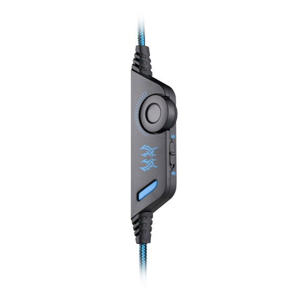 KOTION EACH G9000 3.5mm Game Gaming Headphone Headset Earphone Headband with Microphone LED Light for Laptop / Tablet / Mobile Phones,Cable Length: About 2.2m(Black Blue)