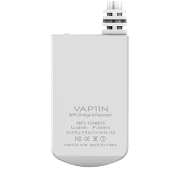 VONETS VAP11N Mini WiFi 300Mbps Repeater WiFi Bridge, Best Partner of IP Device / IP Camera / IP Printer / XBOX / PS3 / IPTV / Skybox(White)