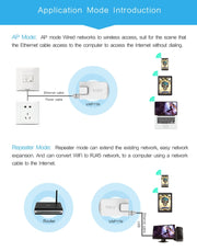 VONETS VAP11N Mini WiFi 300Mbps Repeater WiFi Bridge, Best Partner of IP Device / IP Camera / IP Printer / XBOX / PS3 / IPTV / Skybox(White)