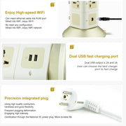 VONETS WiFi-SB-L3 3 Layers with 8 Outlets + 2 USB Ports + RJ45 Port 300Mbps WiFi Repeater Smart Power Sockets, EU Plug, Cable Length: 2m(Gold)