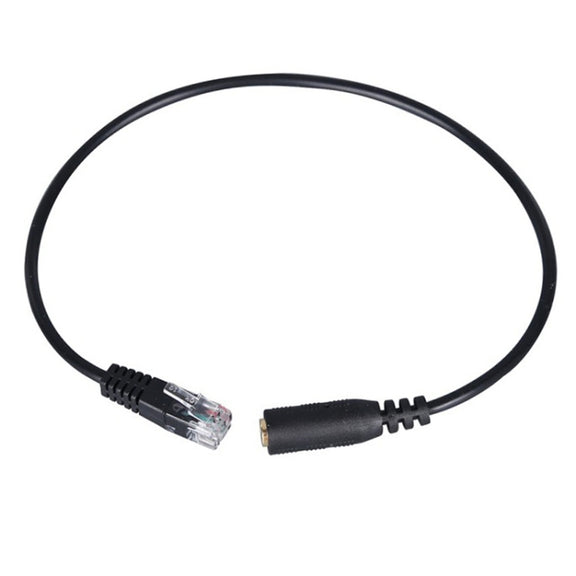 3.5mm Jack to RJ9 PC / Mobile Phones Headset to Office Phone Adapter Convertor Cable, Length: 32cm(Black)