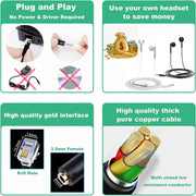 3.5mm Jack to RJ9 PC / Mobile Phones Headset to Office Phone Adapter Convertor Cable, Length: 32cm(Black)