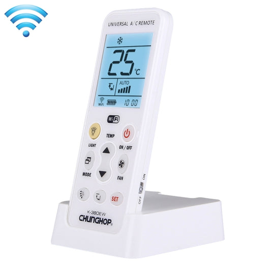 CHUNGHOP K-380EW WiFi Smart Universal LCD Air-Conditioner Remote Control with Holder, Support 2G / 3G / 4G / WiFi Network(White) - free shipping - PMC Jewellery - Order now!