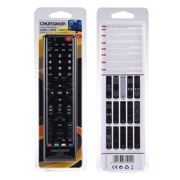 CHUNGHOP E-S920 Universal Remote Controller for SANYO LED TV / LCD TV / HDTV / 3DTV - free shipping - PMC Jewellery - Order now!