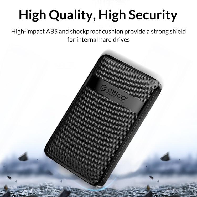 ORICO 2577U3-V1 Grid Texture Design 2.5 inch USB3.0 Micro-B Hard Drive Enclosure Box(Black)
