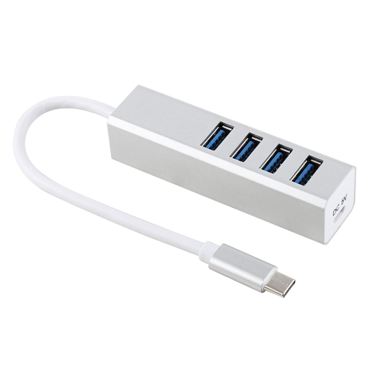5Gbps Super Speed Self / Bus Power 4 Ports USB 3.0 to USB-C / Type-C HUB Converter (Silver) - USB HUB by PMC TechLife | Online Shopping South Africa | PMC TechLife | Buy Now Pay Later Mobicred