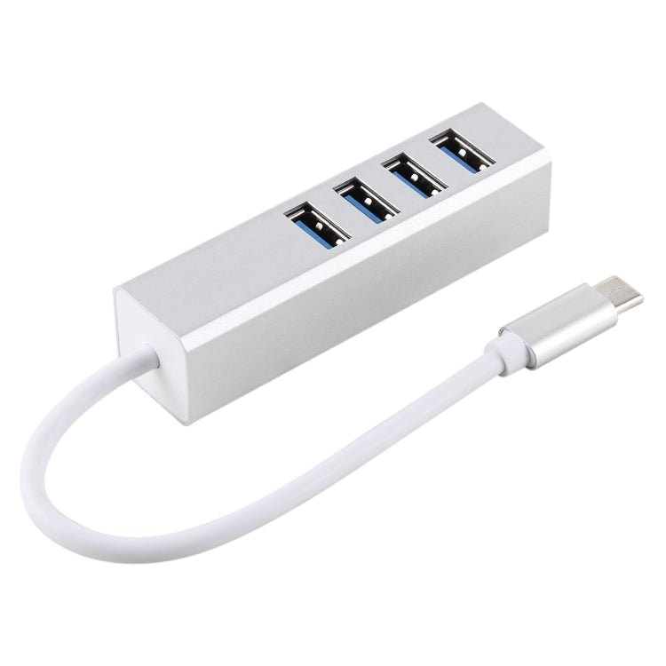 5Gbps Super Speed Self / Bus Power 4 Ports USB 3.0 to USB-C / Type-C HUB Converter (Silver) - USB HUB by PMC TechLife | Online Shopping South Africa | PMC TechLife | Buy Now Pay Later Mobicred