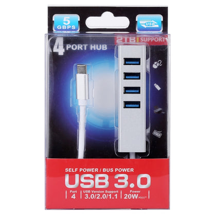 5Gbps Super Speed Self / Bus Power 4 Ports USB 3.0 to USB-C / Type-C HUB Converter (Silver) - USB HUB by PMC Jewellery | Online Shopping South Africa | PMC Jewellery | Buy Now Pay Later Mobicred