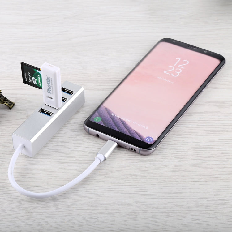 5Gbps Super Speed Self / Bus Power 4 Ports USB 3.0 to USB-C / Type-C HUB Converter (Silver) - USB HUB by PMC Jewellery | Online Shopping South Africa | PMC Jewellery | Buy Now Pay Later Mobicred