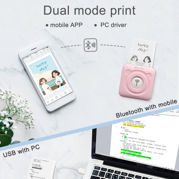 Peripage A6 Portable Inkless Pocket Thermal Bluetooth Printer(Pink)