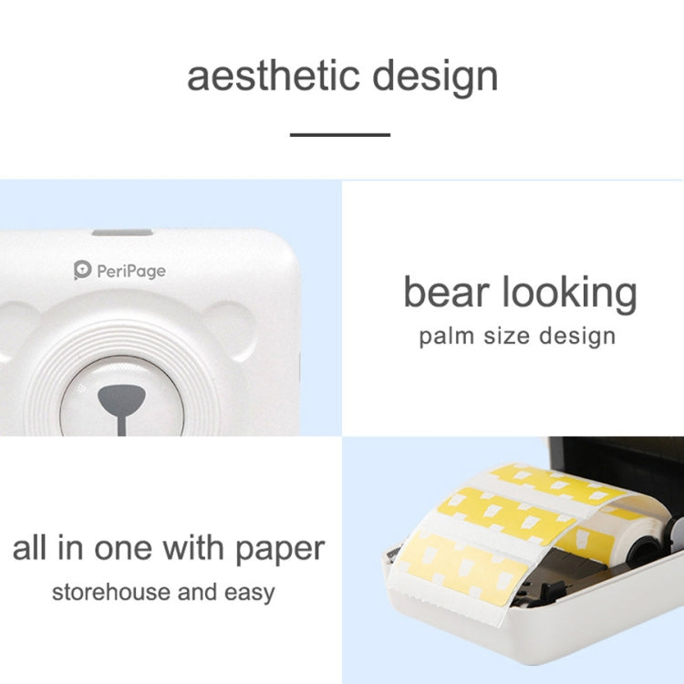 Peripage A6 Portable Inkless Pocket Thermal Bluetooth Printer(White) - Printer by PMC TechLife | Online Shopping South Africa | PMC TechLife | Buy Now Pay Later Mobicred