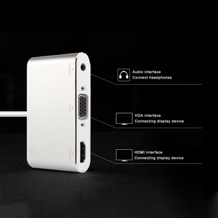 P27 Metal Cover Micro USB to HDMI + VGA HDTV Converter Digital AV Adapter, Power by EZCast, Support iOS / Android / Windows System(Silver) - Adapter by PMC Jewellery | Online Shopping South Africa | PMC Jewellery | Buy Now Pay Later Mobicred