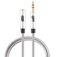 EMK 3.5mm Male to Female Gold-plated Plug Cotton Braided Audio Cable for Speaker / Notebooks / Headphone, Length: 0.5m(Grey) - free shipping - PMc TechLife - Order now!