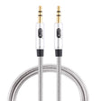 EMK 3.5mm Male to Male Gold-plated Plug Cotton Braided Audio Cable for Speaker / Notebooks / Headphone, Length: 1m(Grey) - free shipping - PMc TechLife - Order now!