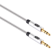 EMK 3.5mm Male to Male Gold-plated Plug Cotton Braided Audio Cable for Speaker / Notebooks / Headphone, Length: 1m(Grey)