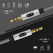 EMK 3.5mm Male to Male Gold-plated Plug Cotton Braided Audio Cable for Speaker / Notebooks / Headphone, Length: 1m(Grey)