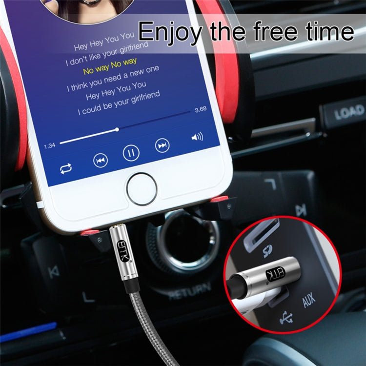 EMK 3.5mm Male to Male Gold-plated Plug Cotton Braided Audio Cable for Speaker / Notebooks / Headphone, Length: 1m(Grey)