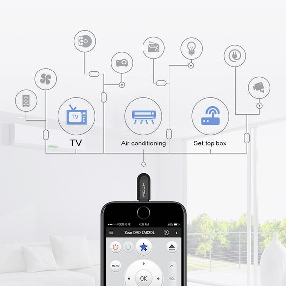 Easy to Control 3 Generation Mobile Phone Wireless Smart Remote Control for Apple universal mobile cloud remote control (Red)