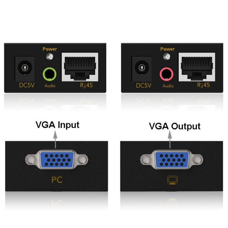 VGA & Audio Extender 1920x1440 HD 100m Cat5e / 6-568B Network Cable Sender Receiver Adapter, AU Plug