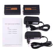 VGA & Audio Extender 1920x1440 HD 100m Cat5e / 6-568B Network Cable Sender Receiver Adapter, US Plug