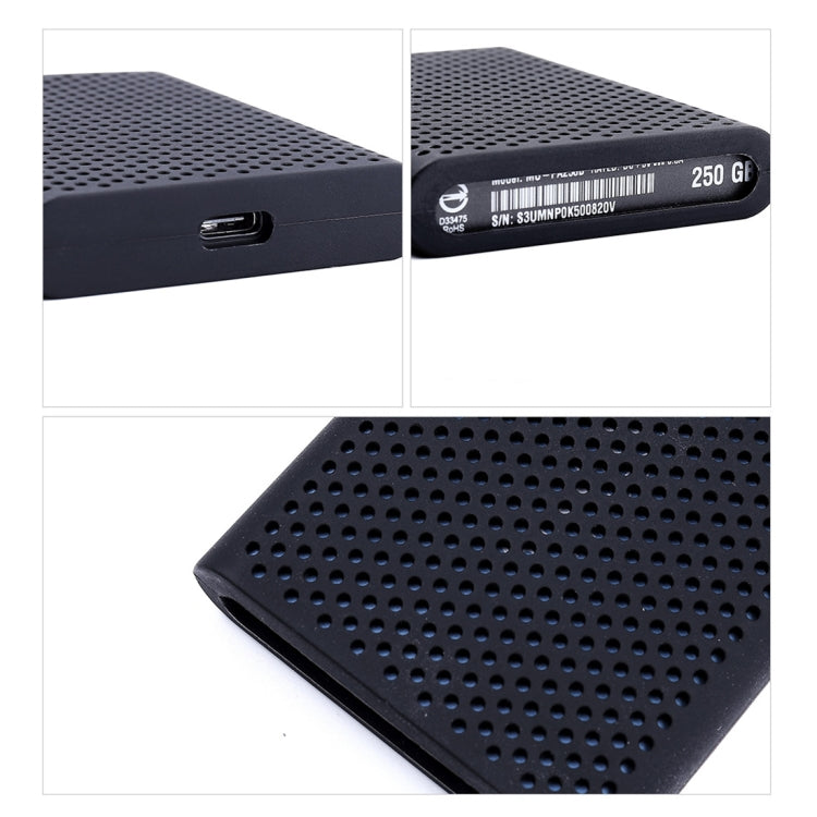 PT500 Scratch-resistant All-inclusive Portable Hard Drive Silicone Protective Case for Samsung Portable SSD T5, with Vents (Black) - Hard Drive Bags & Cases by PMC TechLife | Online Shopping South Africa | PMC TechLife
