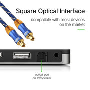 EMK LSYJ-A 2m OD6.0mm Gold Plated Metal Head Toslink Male to Male Digital Optical Audio Cable