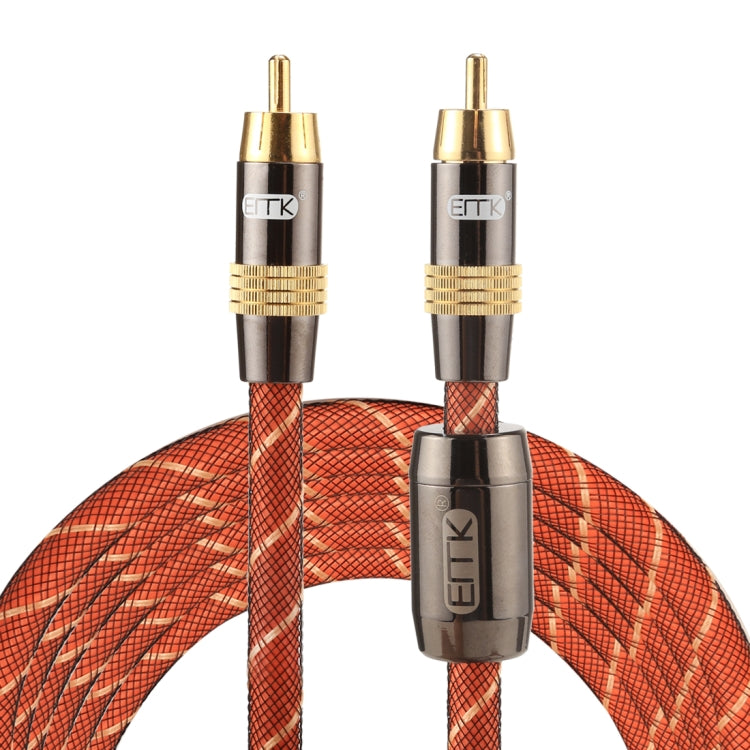 EMK TZ/A 3m OD8.0mm Gold Plated Metal Head RCA to RCA Plug Digital Coaxial Interconnect Cable Audio / Video RCA Cable - free shipping - PMC Jewellery - Order now!