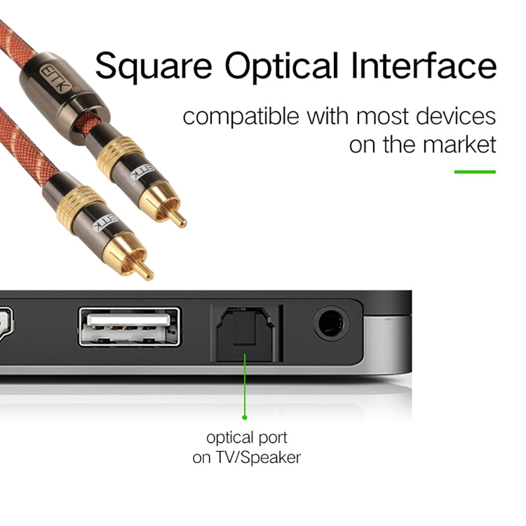 EMK TZ/A 3m OD8.0mm Gold Plated Metal Head RCA to RCA Plug Digital Coaxial Interconnect Cable Audio / Video RCA Cable - free shipping - PMC Jewellery - Order now!