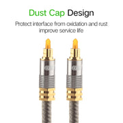 EMK YL-A 8m OD8.0mm Gold Plated Metal Head Toslink Male to Male Digital Optical Audio Cable