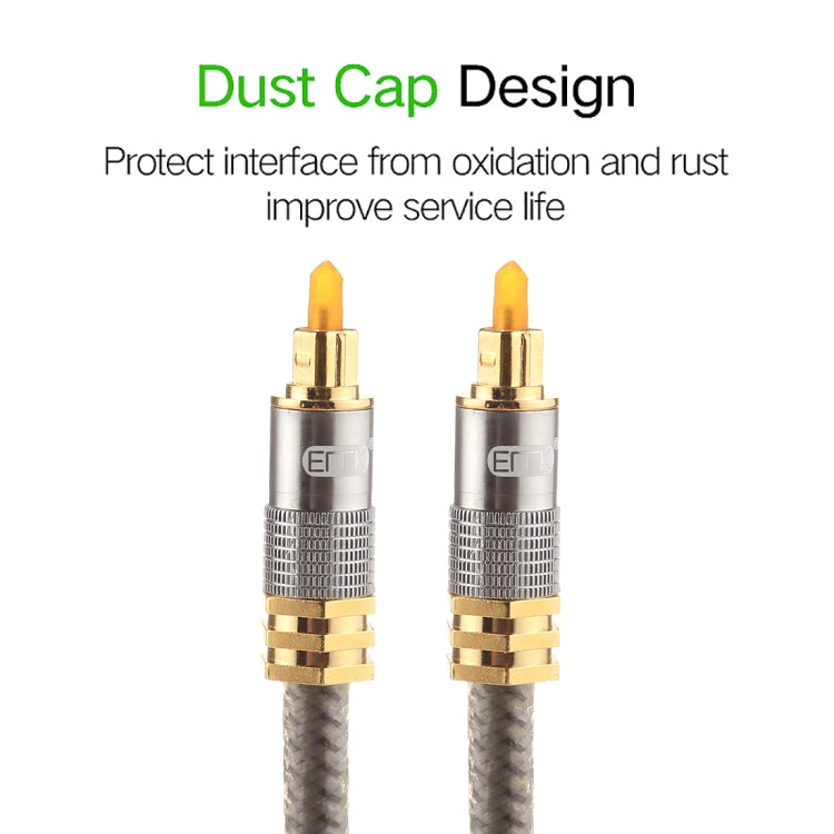 EMK YL-A 15m OD8.0mm Gold Plated Metal Head Toslink Male to Male Digital Optical Audio Cable