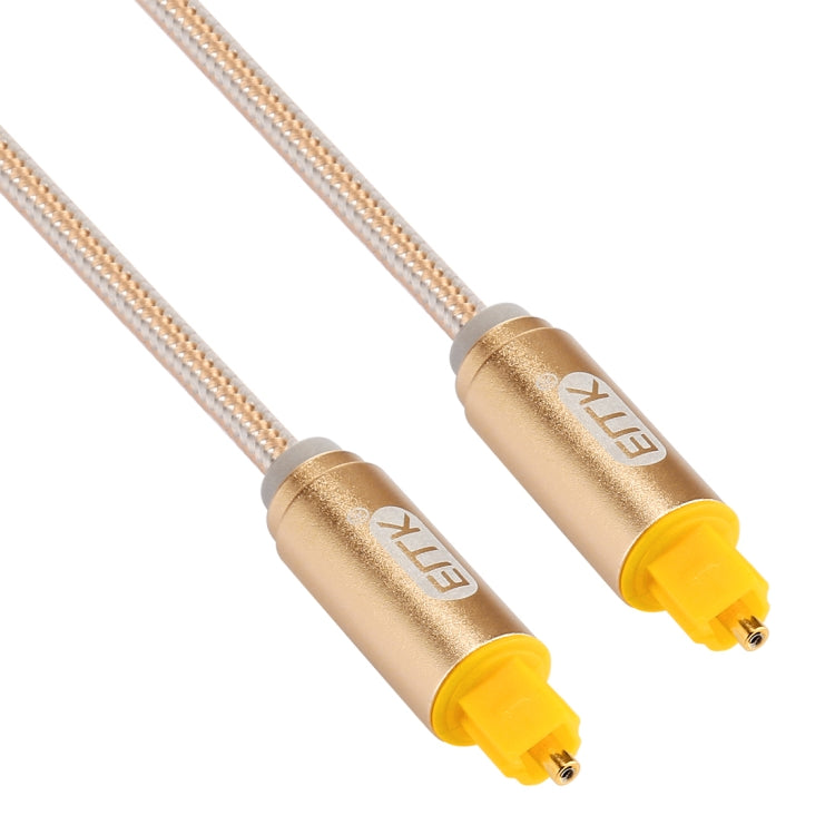 EMK 5m OD4.0mm Gold Plated Metal Head Woven Line Toslink Male to Male Digital Optical Audio Cable(Gold) - Audio Optical Cables by EMK | Online Shopping South Africa | PMC Jewellery | Buy Now Pay Later Mobicred