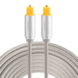 EMK 5m OD4.0mm Gold Plated Metal Head Woven Line Toslink Male to Male Digital Optical Audio Cable(Silver) - Audio Optical Cables by EMK | Online Shopping South Africa | PMC TechLife | Buy Now Pay Later Mobicred