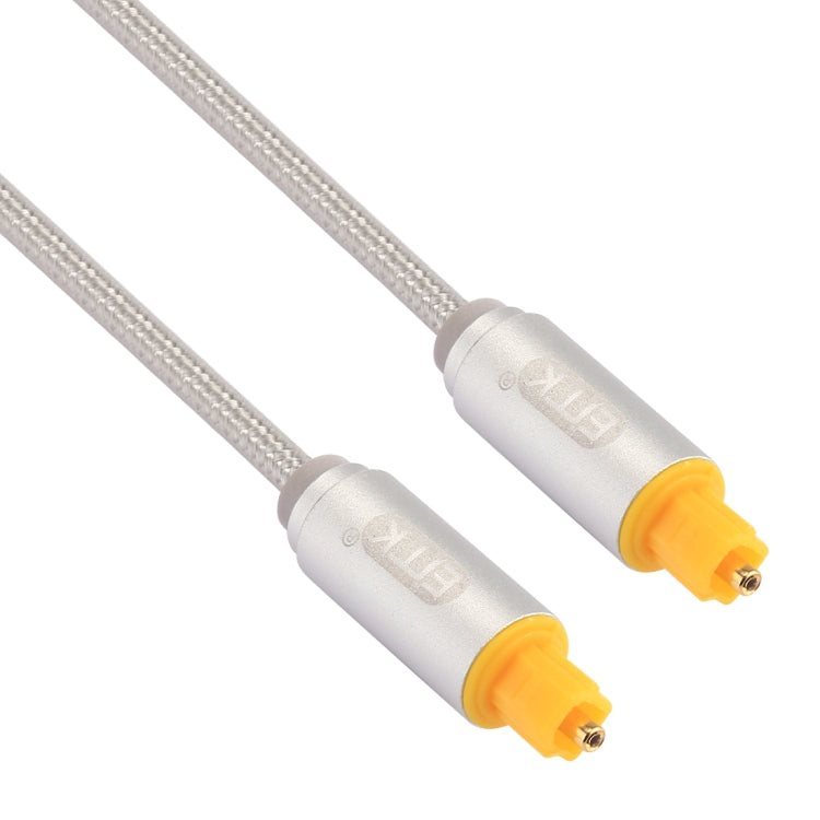 EMK 5m OD4.0mm Gold Plated Metal Head Woven Line Toslink Male to Male Digital Optical Audio Cable(Silver) - Audio Optical Cables by EMK | Online Shopping South Africa | PMC Jewellery | Buy Now Pay Later Mobicred