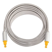 EMK 5m OD4.0mm Gold Plated Metal Head Woven Line Toslink Male to Male Digital Optical Audio Cable(Silver)