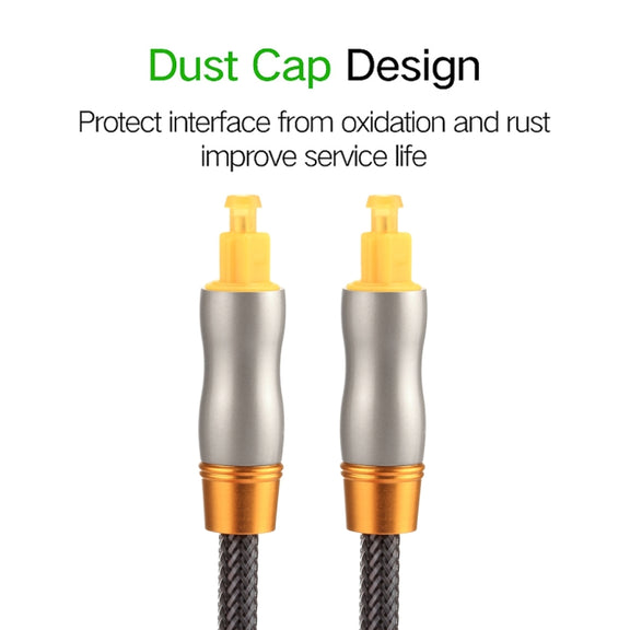 3m OD6.0mm Gold Plated Metal Head Woven Line Toslink Male to Male Digital Optical Audio Cable
