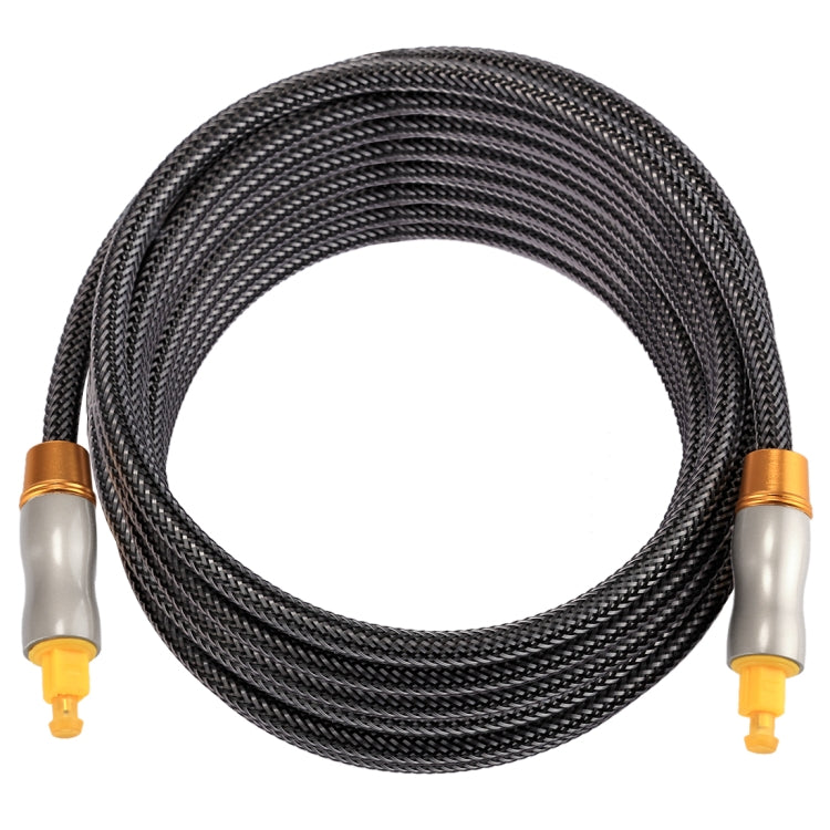 5m OD6.0mm Gold Plated Metal Head Woven Line Toslink Male to Male Digital Optical Audio Cable - Audio Optical Cables by PMC Jewellery | Online Shopping South Africa | PMC Jewellery | Buy Now Pay Later Mobicred
