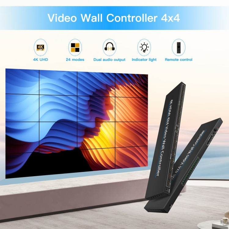 NK-H44 4K Ultra HD 4X4 HDMI Video Wall Controller Multi-screen Splicing Processor (EU Plug) - Splitter by PMC TechLife | Online Shopping South Africa | PMC TechLife
