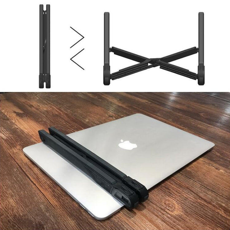 NEXSTAND Laptop Height Extender Holder Stand Folding Portable Computer Heat Dissipation Bracket, Size: 27x3.9x3.6cm(Black) - MacBook Holder by PMC Jewellery | Online Shopping South Africa | PMC Jewellery | Buy Now Pay Later Mobicred